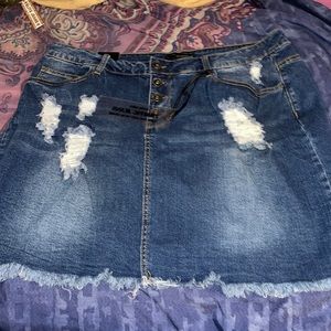 Plus Size Denim Skirt